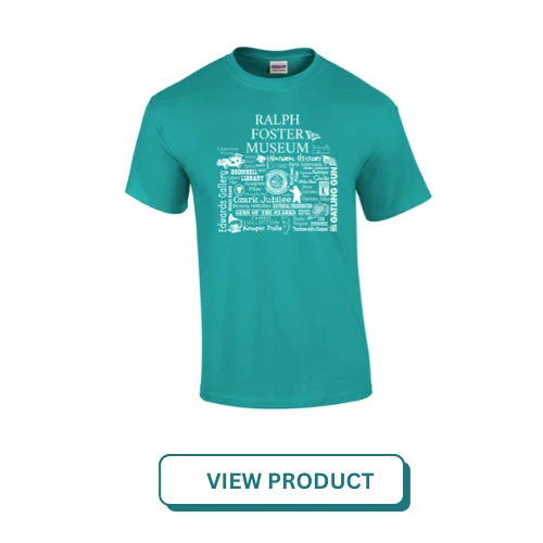 Represent all the unique destination of The Ralph Foster Museum at College of the Ozarks with our comfort wash shirt. 100% Cotton. Unisex fit.

 